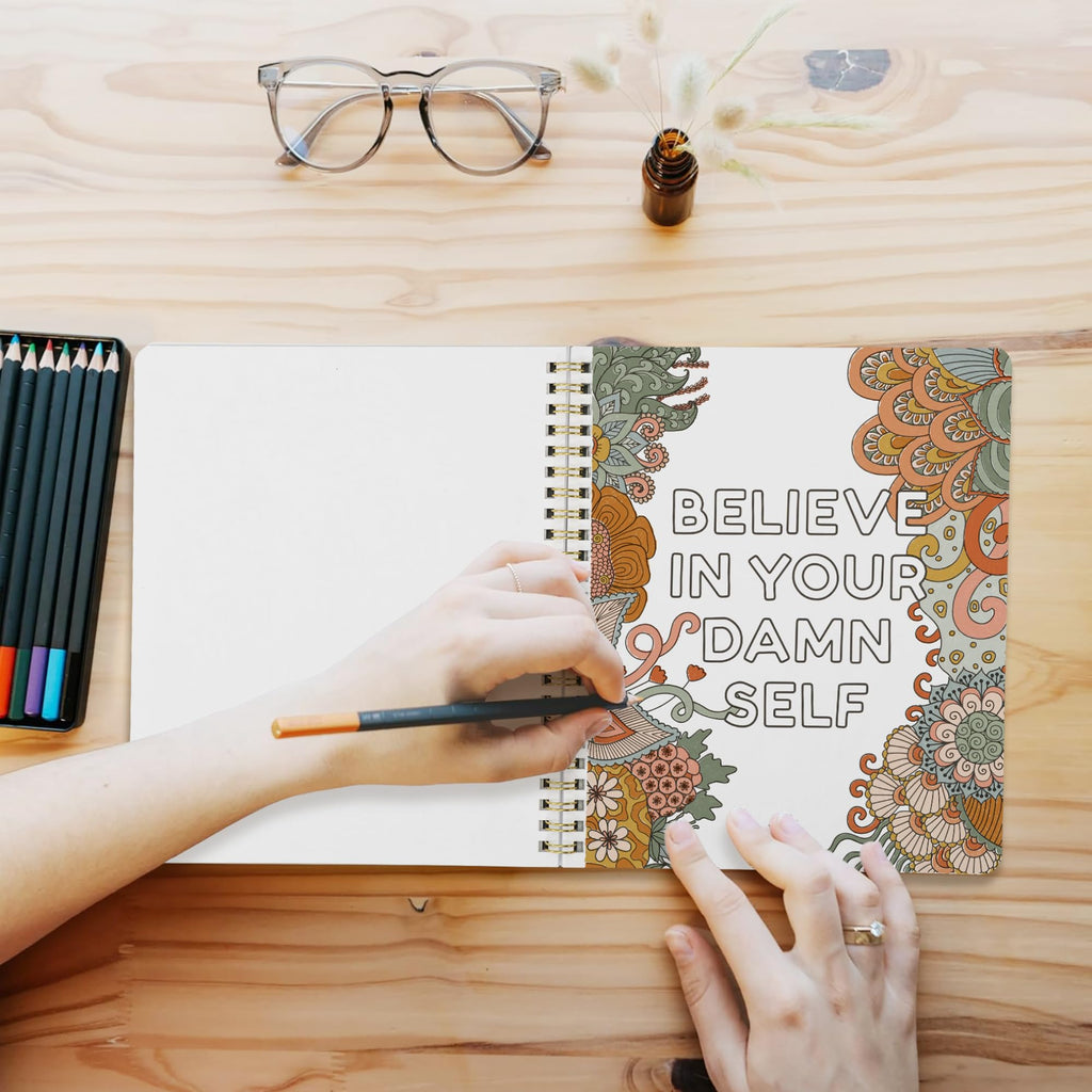 Beautiful Coloring Book Set of 2 for Adult Relaxation with Floral Designs