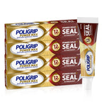 Poligrip Power Max Hold Plus Seal Denture Adhesive Cream, Secure Fit and Food Protection, No Flavor, 2.2 Oz, 4 Count