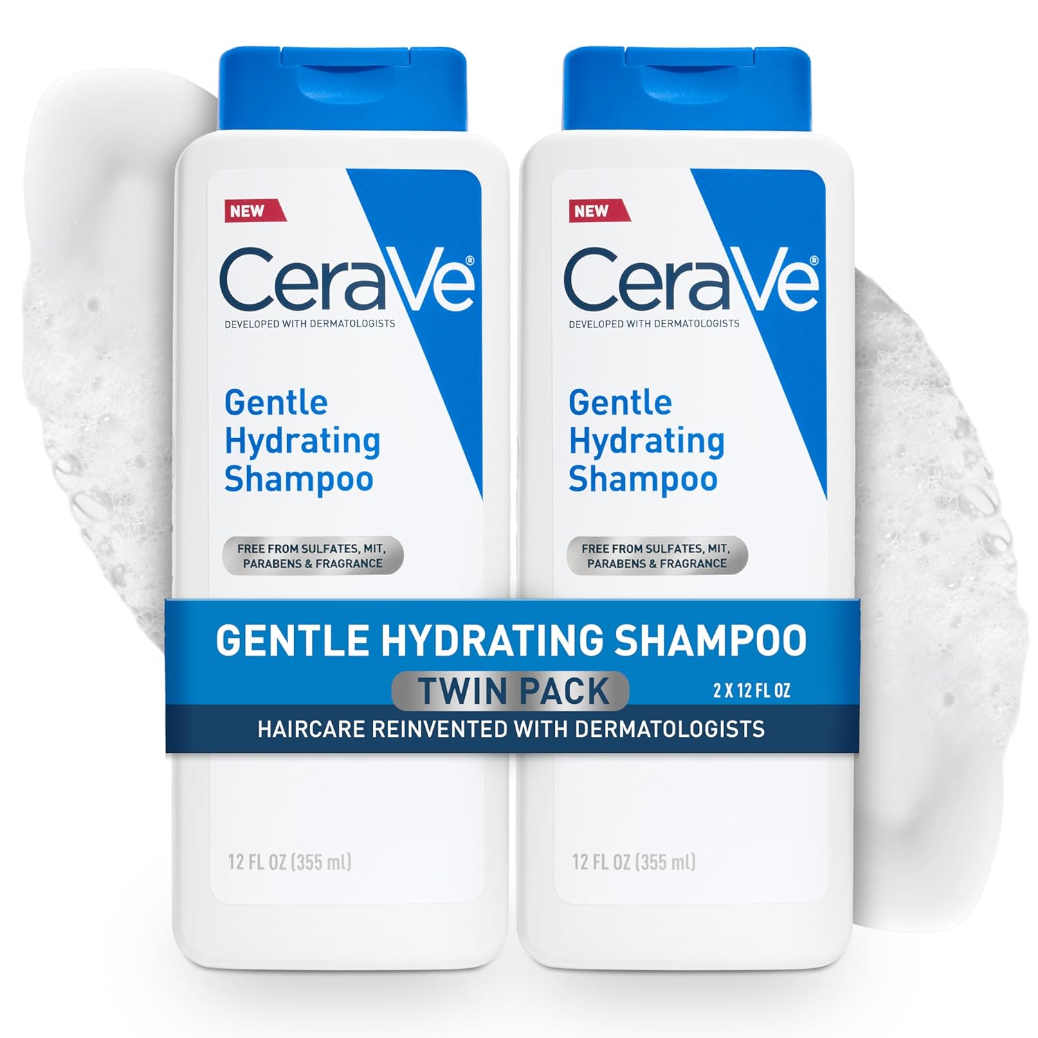 Buy now CeraVe Gentle Hydrating Shampoo, With Ceramides, Niacinamide & Hyaluronic Acid For Soft, Healthy Looking Hair & Scalp, Sulfate Free & Color Safe Shampoo, For All Hair Types, 12 Oz 12 Fl Oz (Pack of 2) at indiglob india