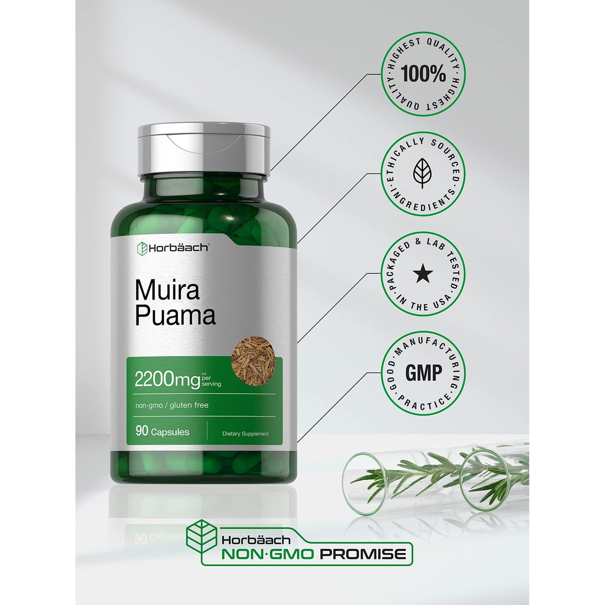 Horbäach Muira Puama Root Extract | 90 Capsules