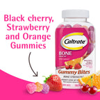 Caltrate Gummy Bites 600 Plus D3 Vitamin D and Calcium Supplement, 50 Count | Highest Level of Vitamin D3, Maximizes Calcium Absorption to Support Strong Bones and Daily Function