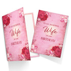 Wife Birthday Card With Printed Verse Premium A5 Size UK Made