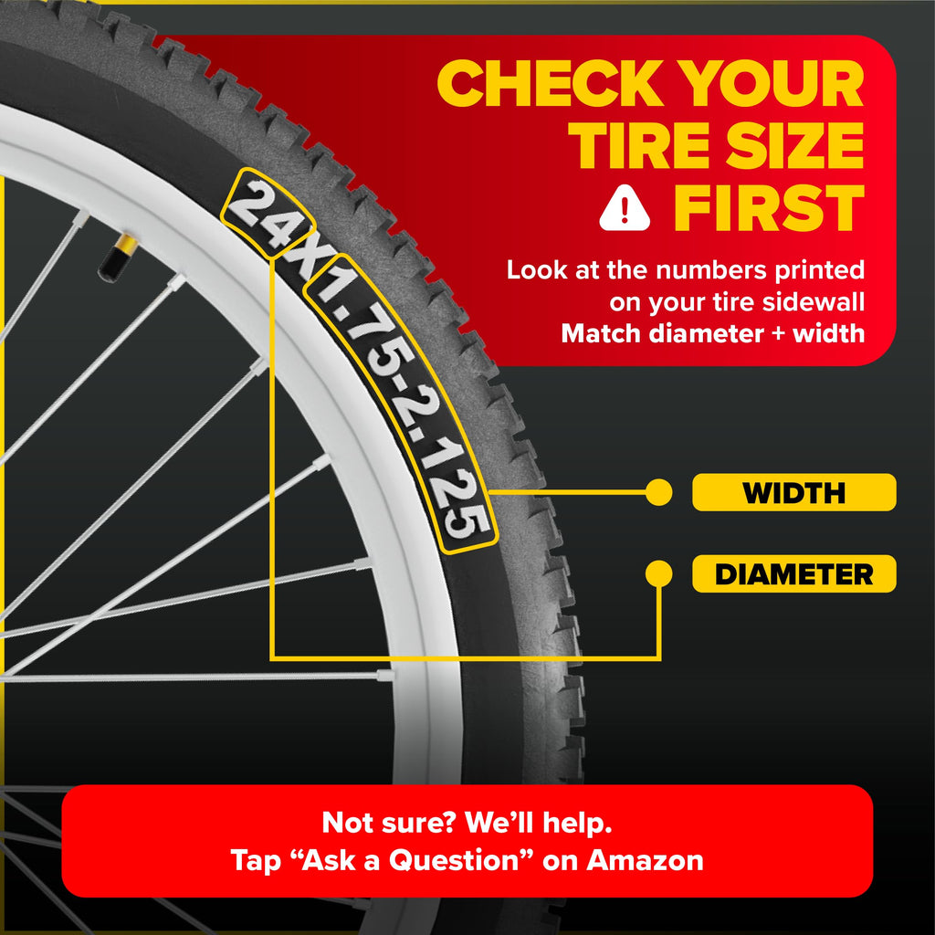 Ultraverse 24" Bike Inner Tubes 24 x 1.75, 1.95, 2.10, 2.125 – Set of 2