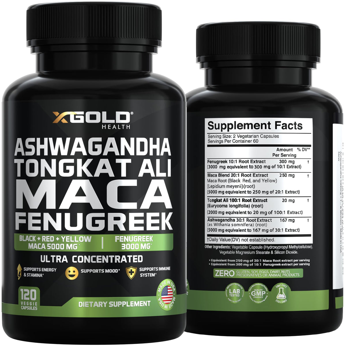 Ashwagandha 30:1,Tongkat Ali 100:1, Maca Root 20:1 & Fenugreek 10:1 Extract