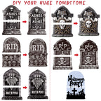 25.6inches Halloween Decorations Outdoor, DIY Halloween Decorations Outdoor of Gravestone Yard Signs, Extra Large Halloween TombstonesCemetery Headstones Scary Decorations for Garden with Waterproof