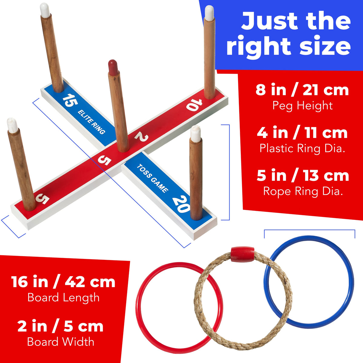 Elite Sportz Ring Toss Games for Kids - Outdoor Yard Game for Adults & Family - Backyard Toys, Outdoor Game, Backyard Games, Lawn Games for Kids Ages 4-8