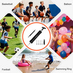 10 Inch Ball Pump Kit, Basketball Pump, Portable Air Pump with 5 Needles, 1 Nozzle & Extension Hose for Soccer Football Volleyball Water Polo Rugby Exercise Sports Ball