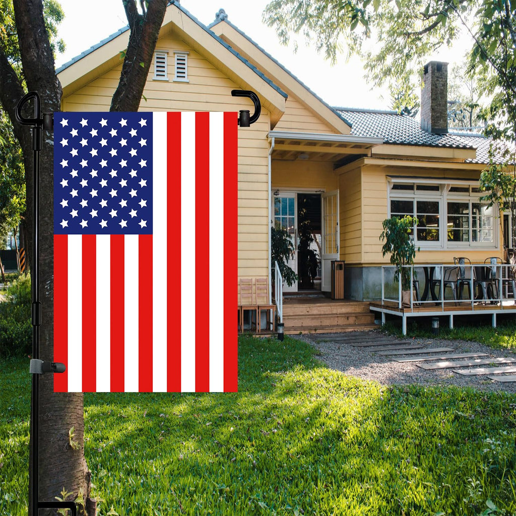 Garden Flag Stand Premium Garden Flag Pole Holder for All Seasons Yard Flags Metal Powder-Coated Weather-Proof Paint with 2 Stoppers and 1 Anti-Wind Clips