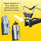 Topeak Modula Cage II Adjustable Water Bottle Holder – Fits 63–74mm (2.5”–2.9”), Aluminum & Plastic Build, Quick Button Adjustment, Lightweight, Durable & Universal Fit for Most Bikes