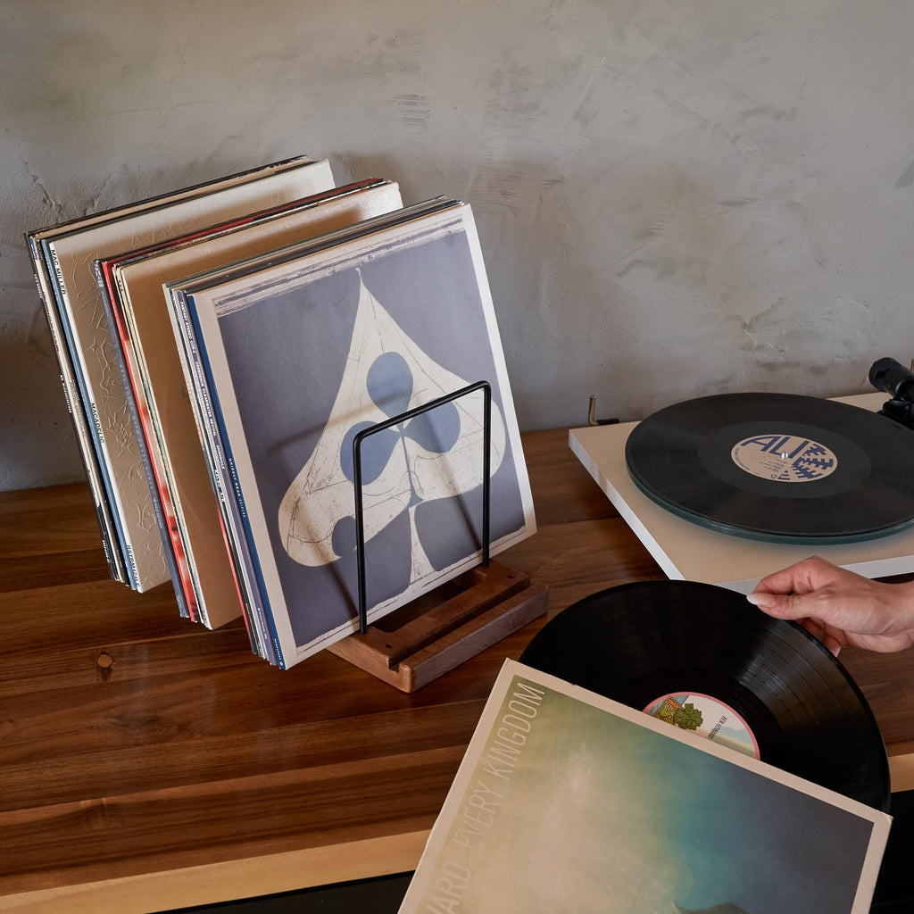 Decorative Vinyl Record Storage For Up to 75 Single Records - LP Holder