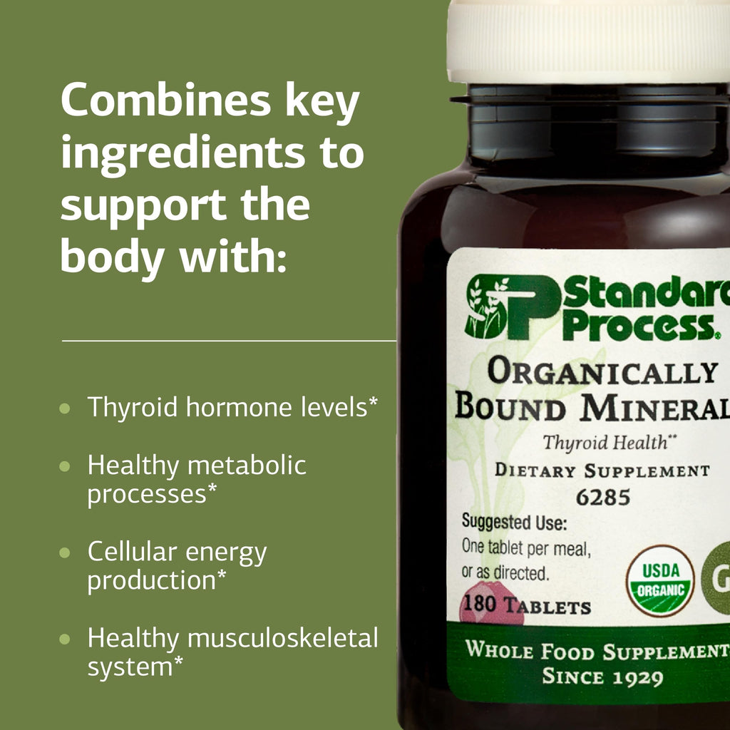 Standard Process Organically Bound Minerals, Natural Iodine, 180 Tablets