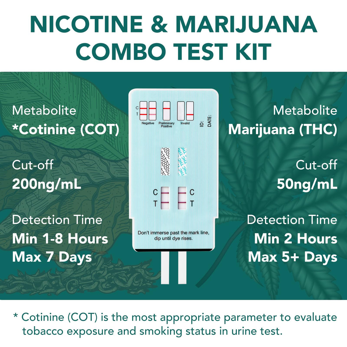 Easy@Home 15 Pack Multi-Drug Screen Test, 2 Panel Urine Drug Tests Kit