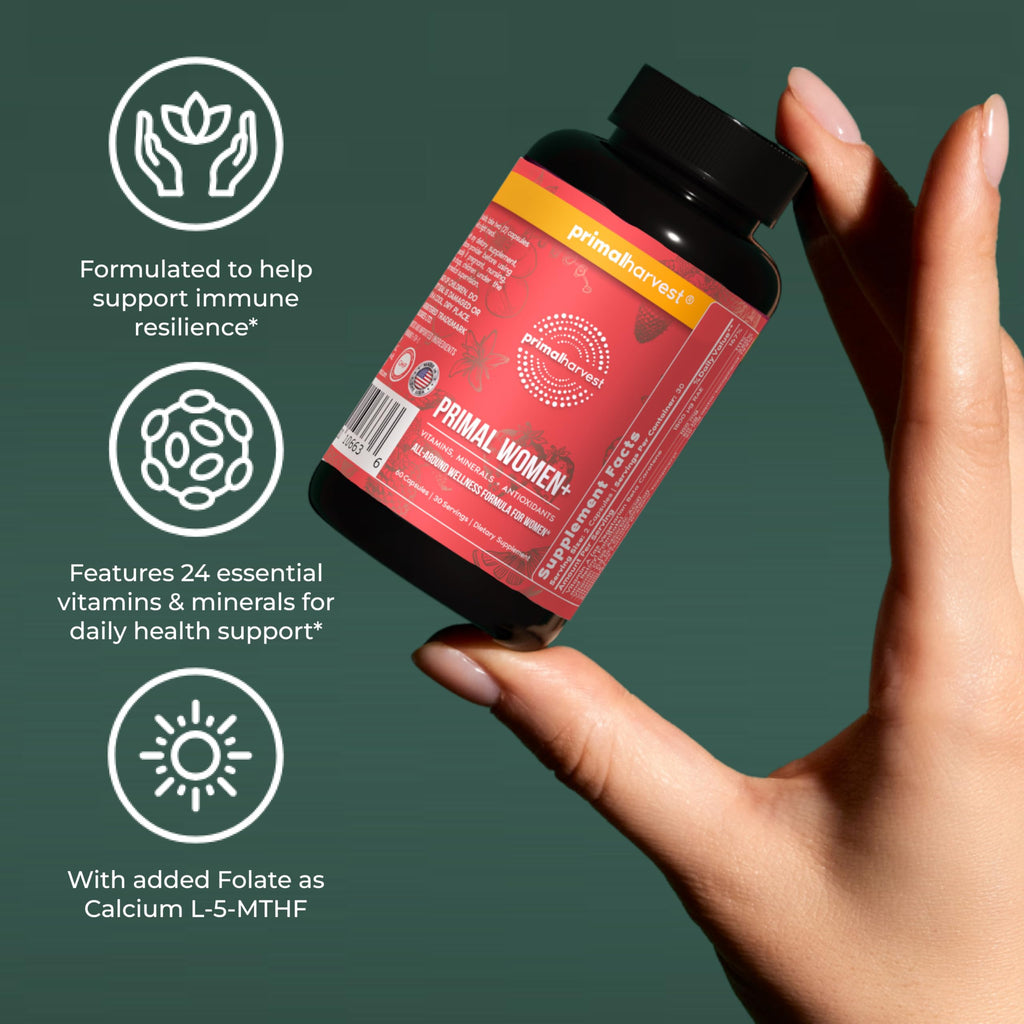 Primal Harvest Women+ - Daily Supplement, Gluten & Dairy Free, for Women