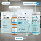 Buy now Varify 17in1 Complete Drinking Water Test Kit - 100 Strips + 2 Bacteria Tester Kits - Well, Tap, Home, City Water Testing Strip for Lead, Alkaline, Chlorine, Hardness, Iron, Fluoride, Copper & More at indiglob india