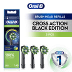 Buy now Oral-B Cross Action Electric Toothbrush Replacement Brush Heads, Black, 3 Count (Pack of 1) at indiglob india