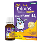 Ddrops Kids Booster 600IU 100 Drops - Daily Liquid Vitamin D for Kids. Support Strong Bones & Immune System in Children. No Preservatives, No Sugar, Non-GMO, Allergy-Friendly (Pack of 2)