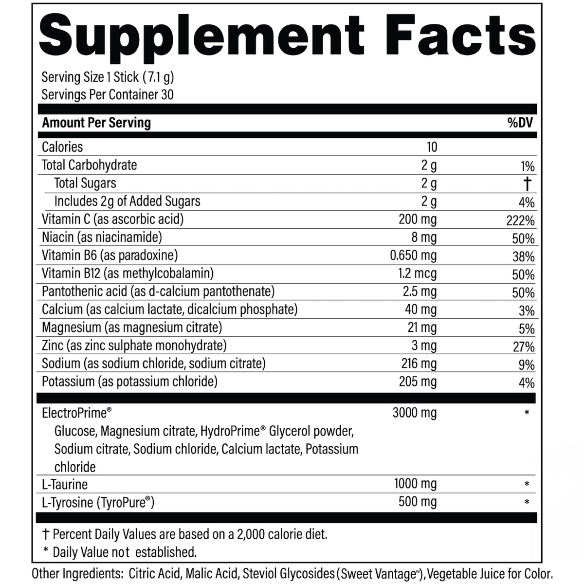 Advanced Hydration Formula | Electrolyte Drink Mix Packets | 30 Sticks