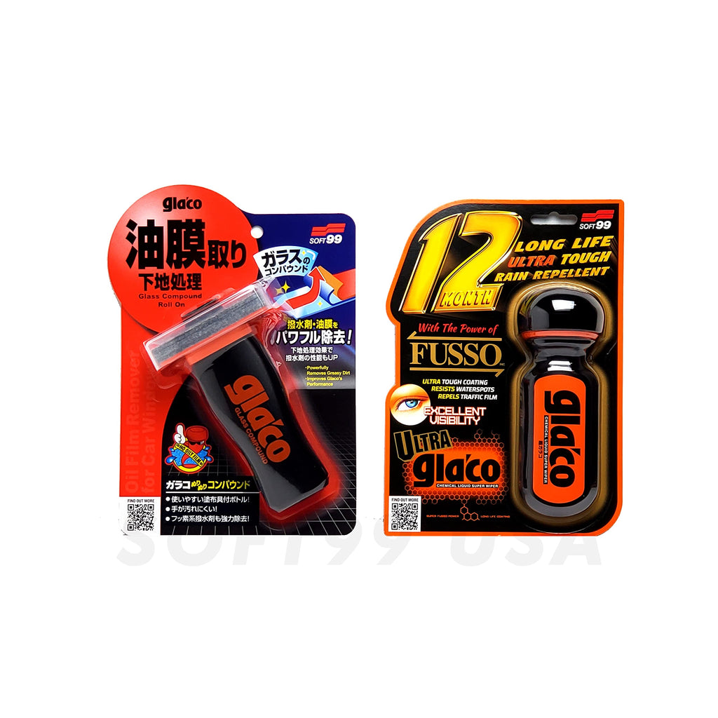 SOFT99 Glaco Compound Roll On 100ml & Ultra Glaco 70ml Bundle Pack