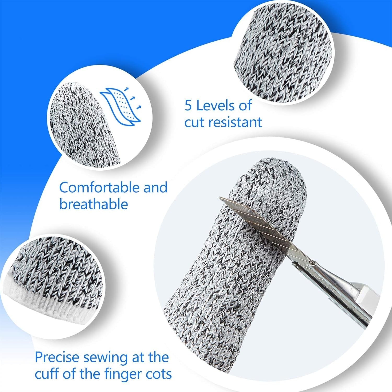 Buy now Honoson 60 Pieces Finger Cots Cut Resistant Finger Protector Reusable Thumb Sleeve Anti Slip Thumb Protectors Guards for Kitchen Sculpture Work at indiglob india