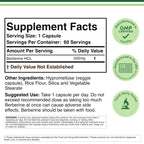 Berberine HCl 500mg, 97% Purity, Metabolic, 60 Capsules | Metabolism Supplement, AMPK Activator, Appetite + Hormonal Balance Support, 97% Purity, Third-Party Tested