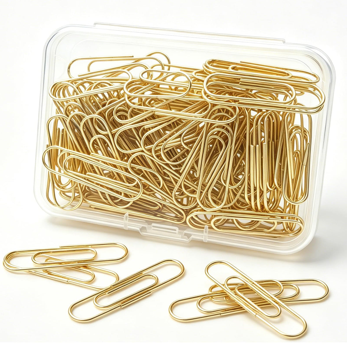 Gold Paper Clips, 120 Count, 1.1 Inch (28mm) Small Paperclips, Office Supplies for Documents, Files, Notes, and Bookmarks