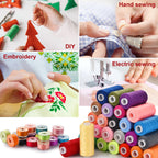 Eoehro 72pcs Sewing Thread Kit, 36 Colors Embroidery Thread, Prewound Bobbins, Sewing Machine Threads,400 Yards per Spool Polyester Thread for Sewing Embroidery Quilting