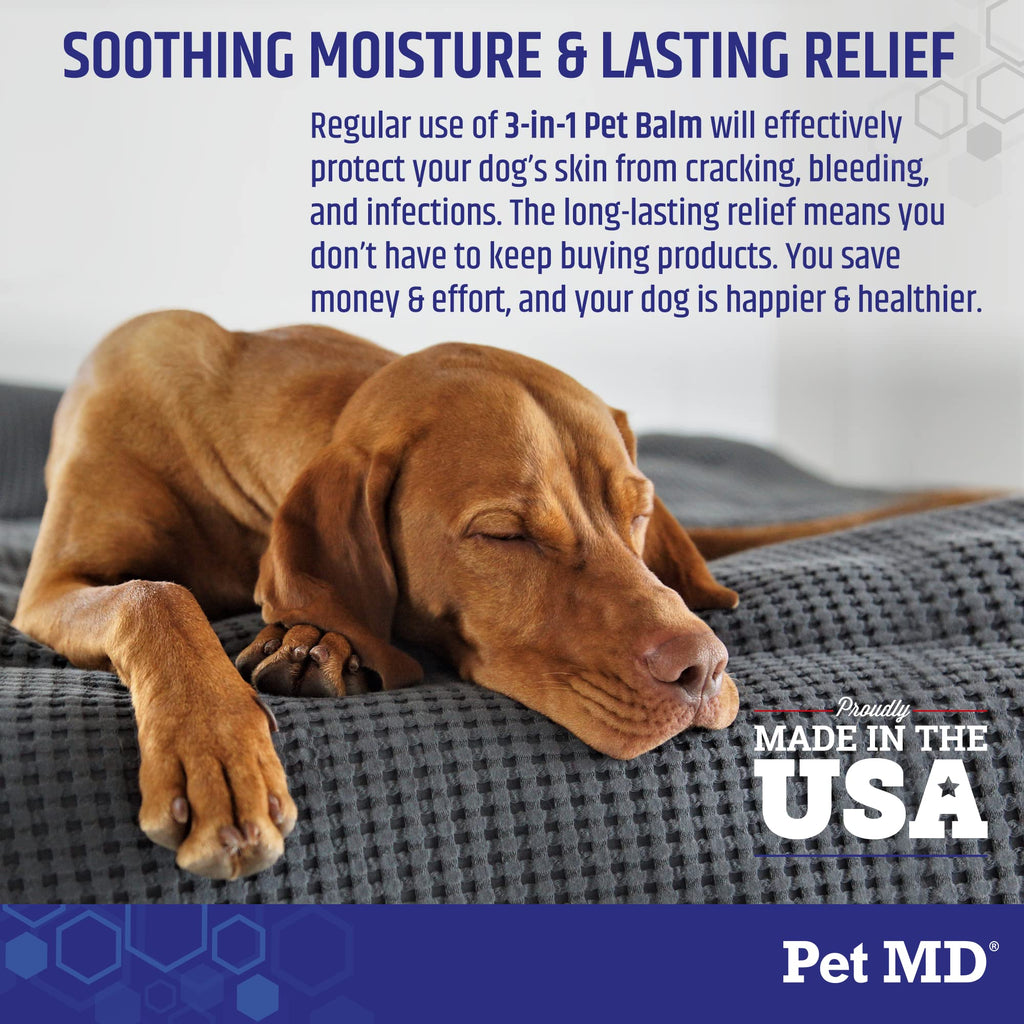 Pet MD Dog Paw Balm - 3-in-1 Paw, Elbow, & Nose Balm for Dogs - 2oz