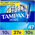 Buy now Tampax Pearl Tampons for Women Multipack, with LeakGuard Braid, Light/Regular/Super Absorbency, Unscented, 47 Count 47 Count at indiglob india