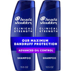 Head & Shoulders Clinical Strength Advanced Oil Control Anti-Dandruff Shampoo Twin Pack, 1% Selenium Sulfide, 13.5 fl oz Each