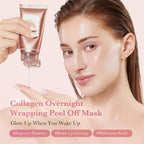 medicube Wrapping Mask Collagen - Overnight Peel Off Facial Mask | Elasticity & Hydration Care, Reduces Sagging & Dullness - Hydrolyzed Collagen For Glowing Skin, Korean Skin Care, 2.53 fl.oz