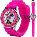 Buy now Minnie Mouse Time Teacher Watch for Girls - Analog Time Learning with Easy-to-Read Numbers and Comfortable Silicone Band Pink at indiglob india