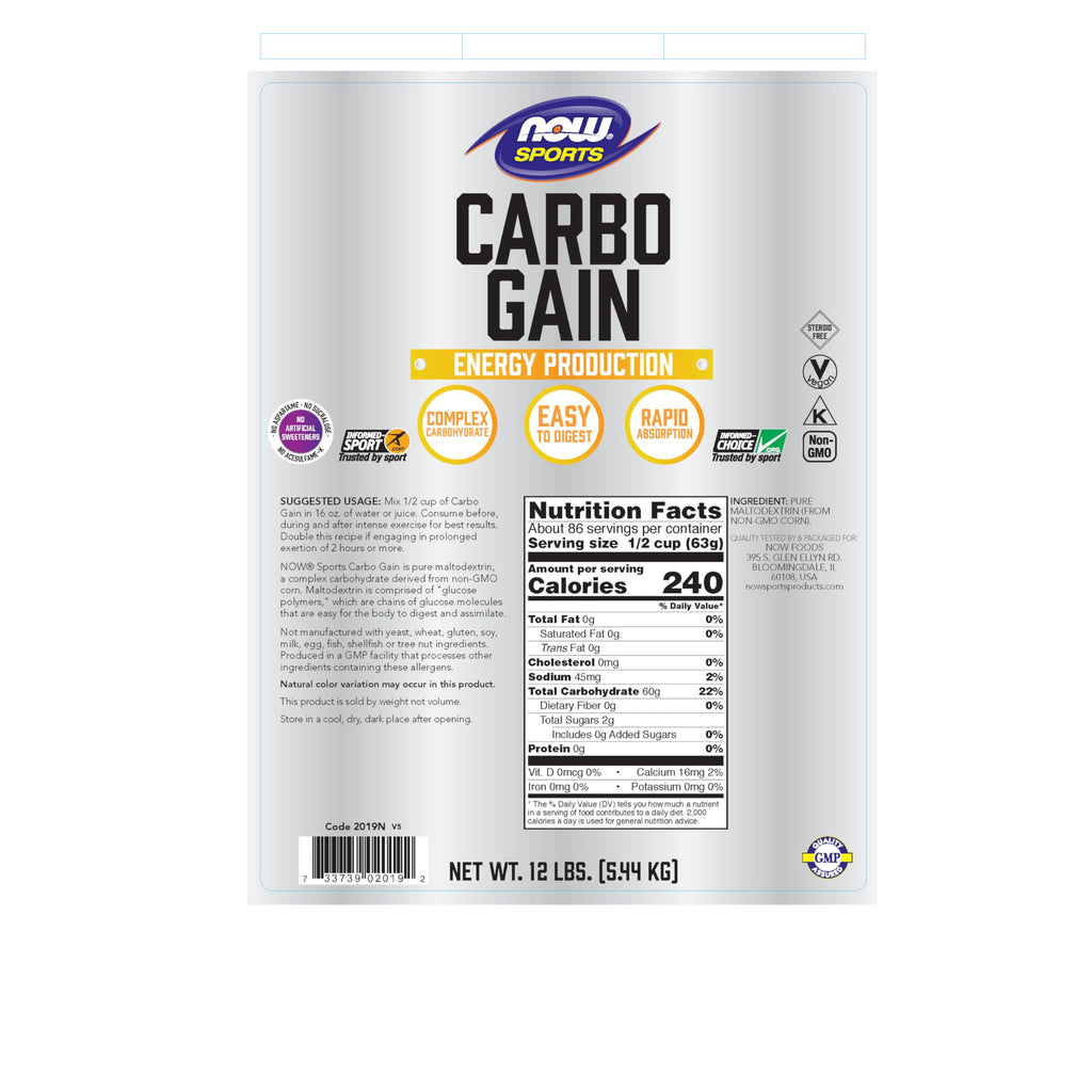 Buy now NOW Foods Sports Nutrition, Carbo Gain Powder (Maltodextrin), Rapid Absorption, Energy Production, 12-Pound at indiglob india