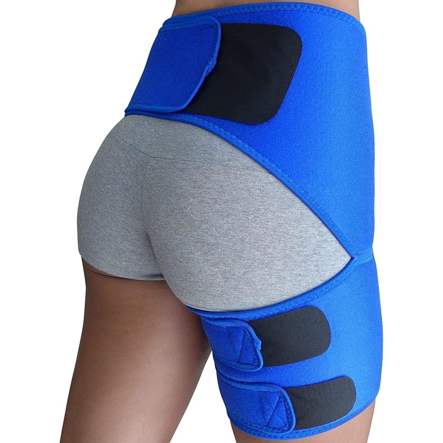 Buy now Hip Brace for Sciatica Pain Relief - Compression Support Wrap for Thigh Injury, Pulled Groin Muscles, Lower Back Pain, Hip FleÑ…Ð¾r Strain, Hamstring Pull, Sacroiliac SI Joint, Sciatic Nerve, Labral Tear - Stabilizer for Men, Women Blue at indiglob india