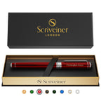 Buy now Scriveiner Black Lacquer Rollerball Pen - Stunning Luxury Pen, Real Gold Plating, Schmidt Ink Refill, Best Roller Ball Gift Set for Men & Women, Professional, Executive Office, Nice Pens at indiglob india