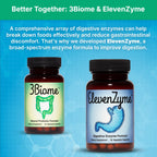 3Biome Natural Probiotic Supplement for Gut Health, Vegan, Gluten-Free | With Smart Probiotics to Improve Digestion and Regularity While Easing Gas, Bloating, and Stomach Discomfort, 30-Day Supply