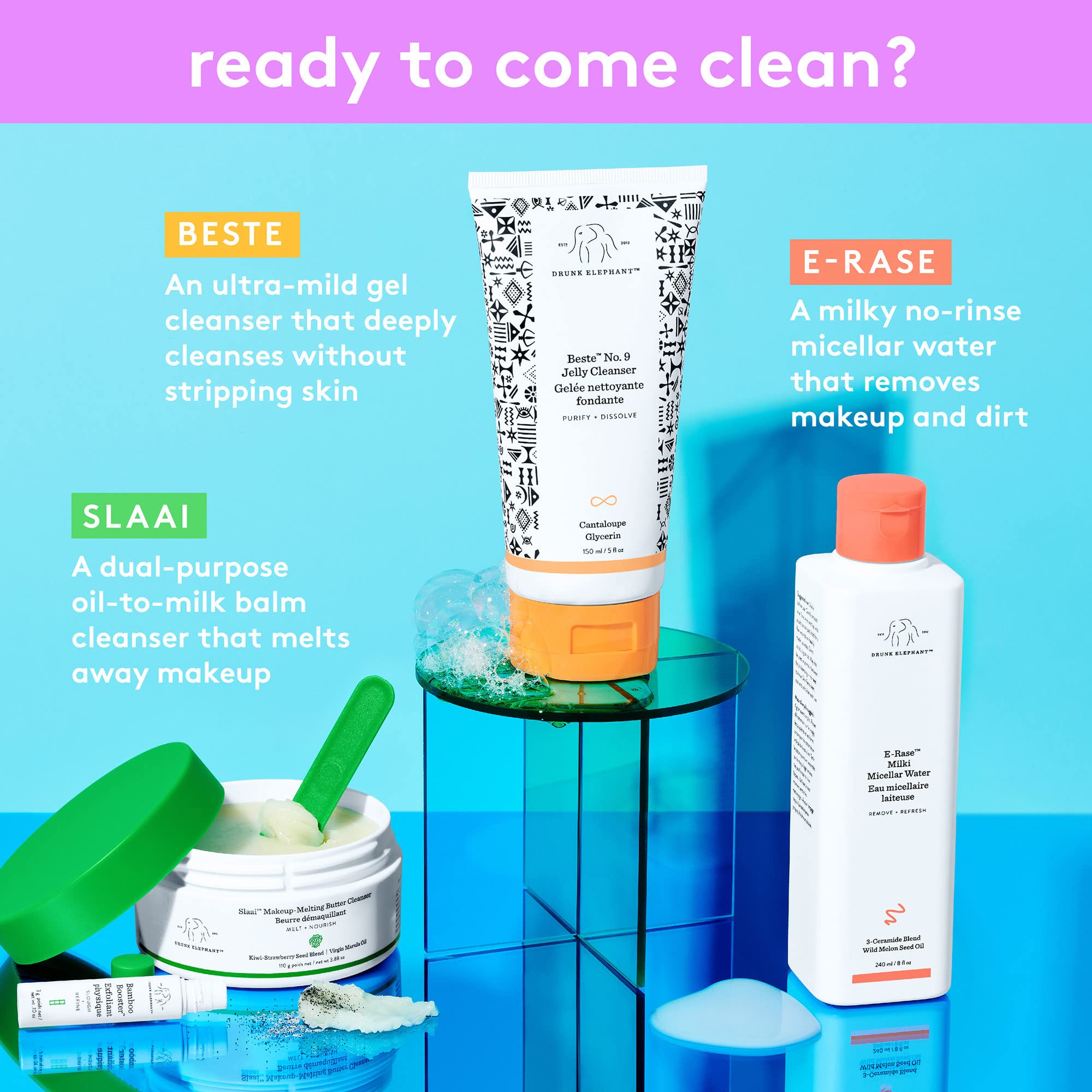 Buy now Slaai Makeup Melting Butter Cleanser by Drunk Elephant for Women - 3.8 oz Makeup Remover | Nourishing Balm Cleanser | Removes Makeup & Impurities at indiglob india