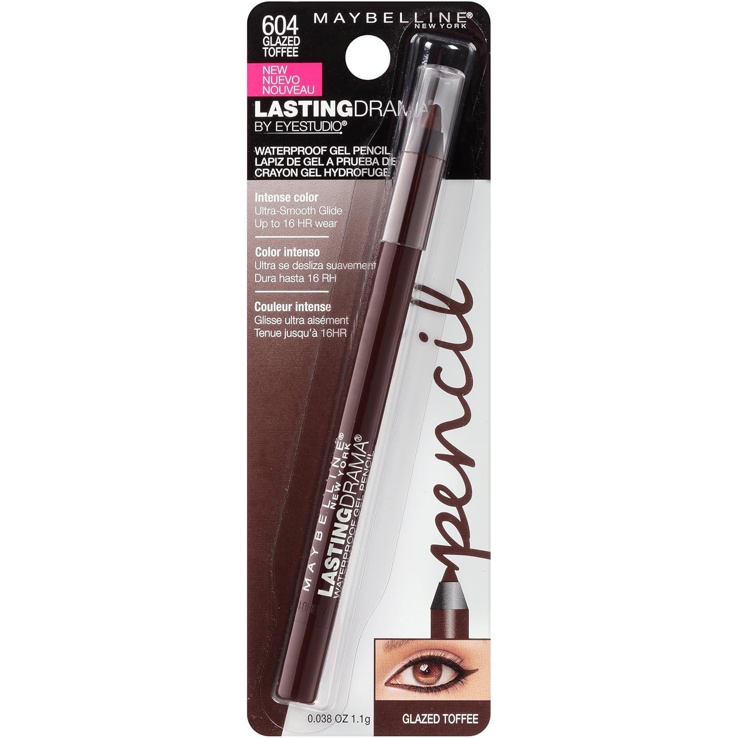 Buy now Maybelline Eyestudio Lasting Drama Waterproof Matte Gel Pencil Brown Eyeliner Makeup, Glazed Toffee, 1 Count at indiglob india
