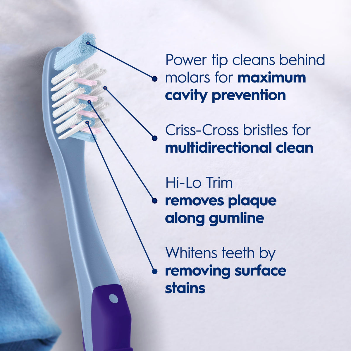 Oral-B Toothbrush Pro-Health Plaque Eraser Manual Toothbrush, Reaches Deeper Between Teeth, Soft, 4 Count