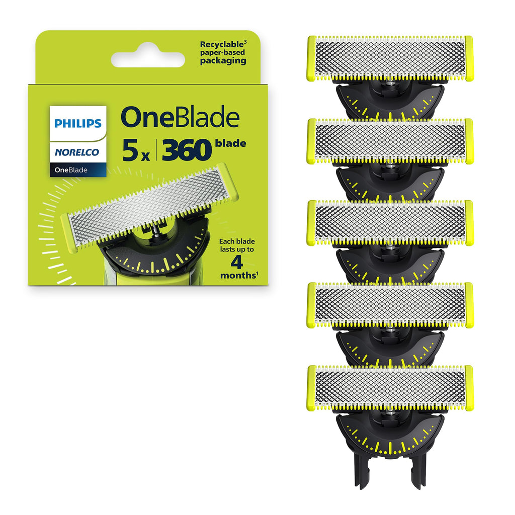 Buy now Philips Norelco OneBlade 360 Blades, Genuine Replacement Blades for OneBlade Electric Shaver and Trimmer, 4 Pack, QP440/80 at indiglob india