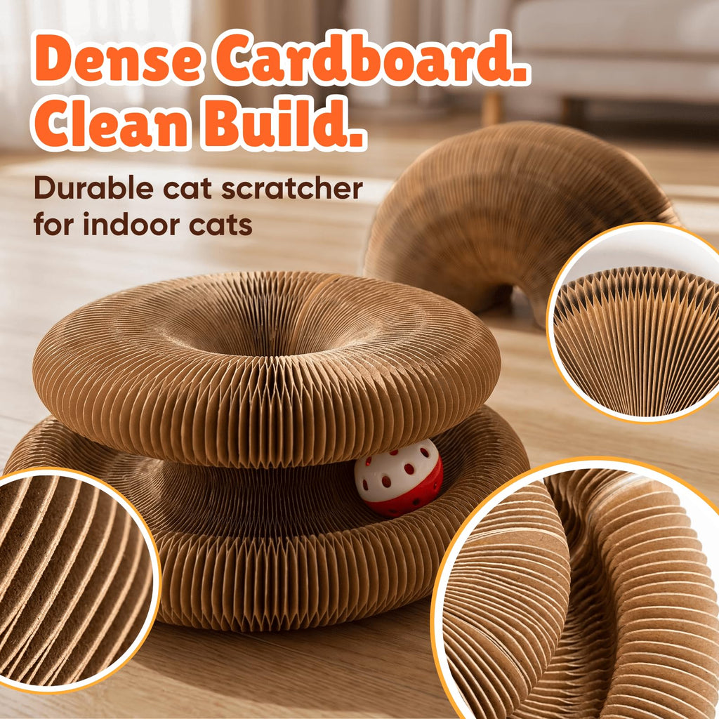 KITTY KURLZ Interactive Cat Toy & Cardboard Cat Scratcher