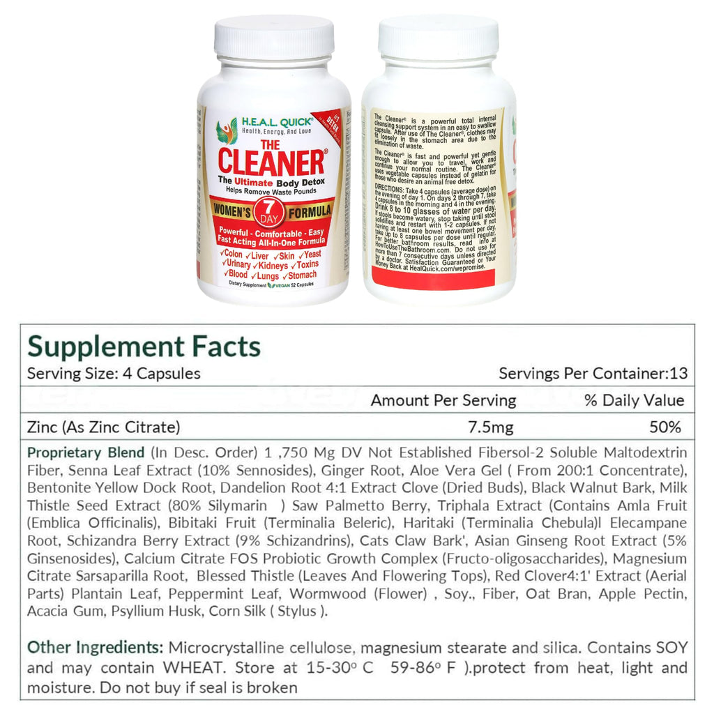 Century Systems The Cleaner Detox, Powerful 7-Day Complete Internal Cleansing Formula for Women, Support Digestive Health, 52 Vegetarian Capsules