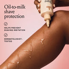 Billie Shave Glaze Shave Oil, Coco Villa, 8 oz | Grippy oil-to-milk formula, Mess-free drizzle application, Prevents shaving irritation and bumps, Sweet vanilla coconut scent