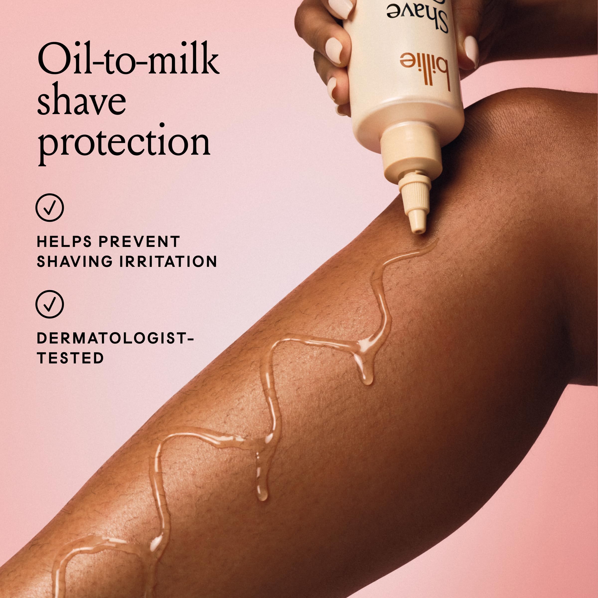 Billie Shave Glaze Shave Oil, Coco Villa, 8 oz | Grippy oil-to-milk formula, Mess-free drizzle application, Prevents shaving irritation and bumps, Sweet vanilla coconut scent