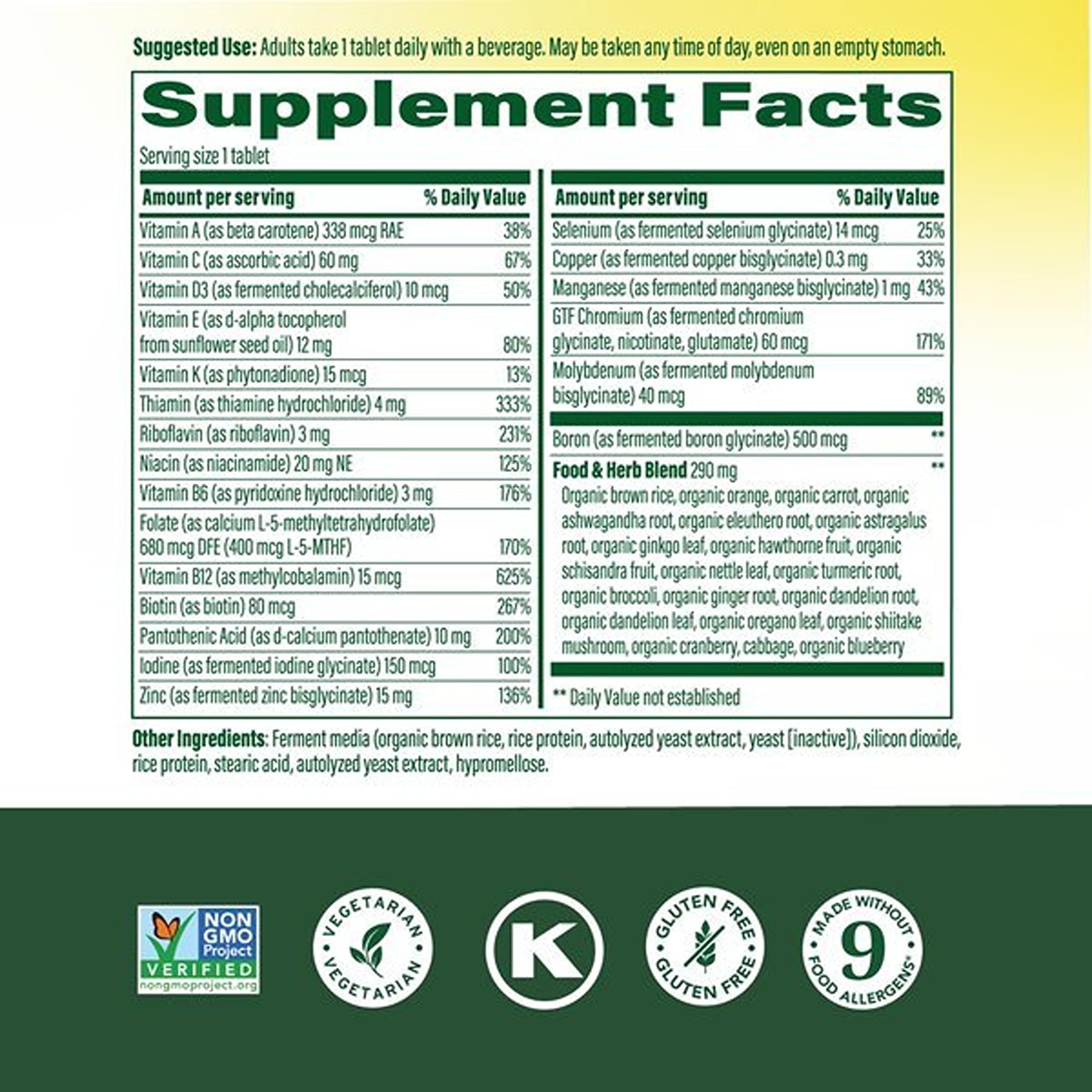 MegaFood One Daily Multivitamin for Men 40+ with 21 Nutrients, 90 Tablets | Immune Support, Heart, Muscle & Prostate Health, Methylated B12, Methylfolate, Vitamin D3, C & Zinc, Vegetarian, 90 Servings