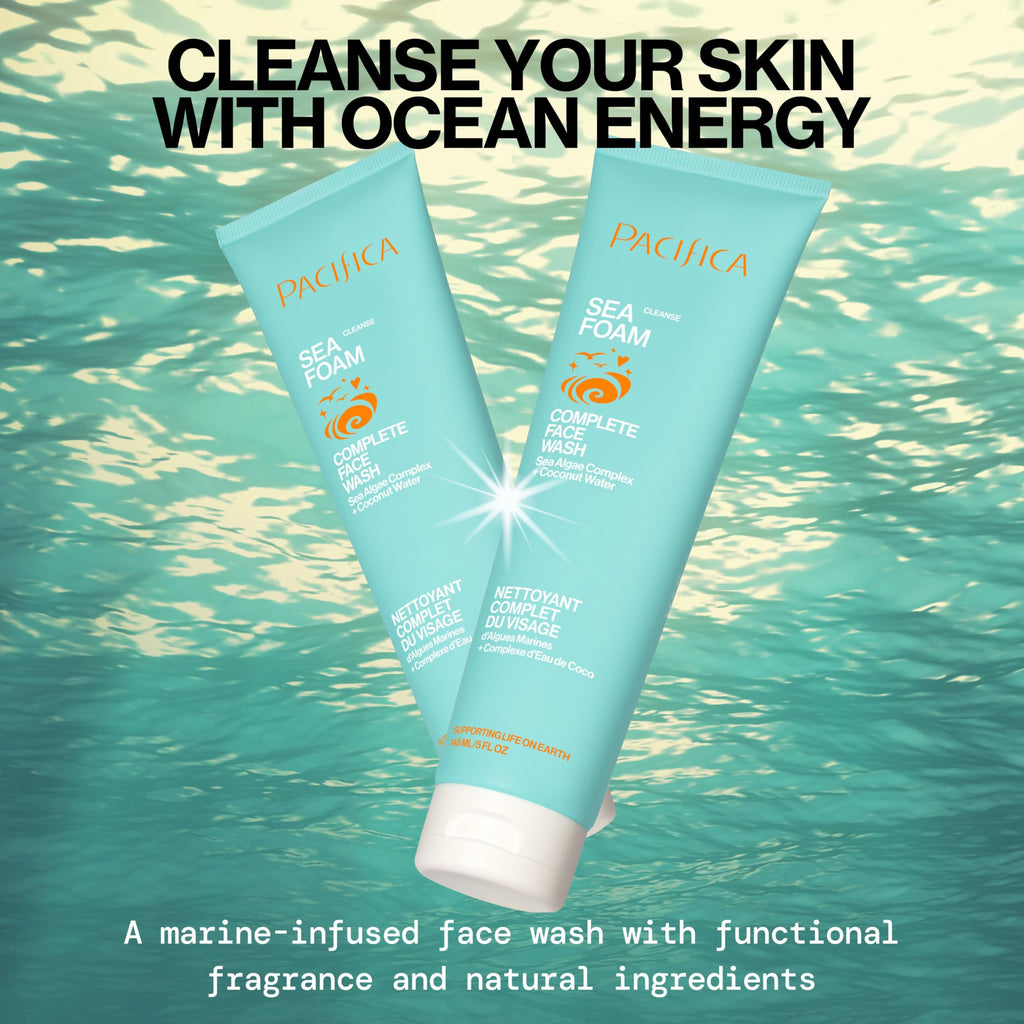 Buy now Pacifica Beauty Sea Foam Face Wash, Daily Gentle Foaming Cleanser, With Coconut Water + Sea Algae, Removes Makeup, For Combination and Oily Skin, Vegan & Cruelty Free at indiglob india
