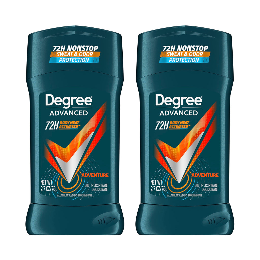 Degree Men Advanced Protection Antiperspirant, Adventure, 2.7 oz, 2-Pack | For active days, Helps stay fresh & confident, With MotionSense, Adventure scent