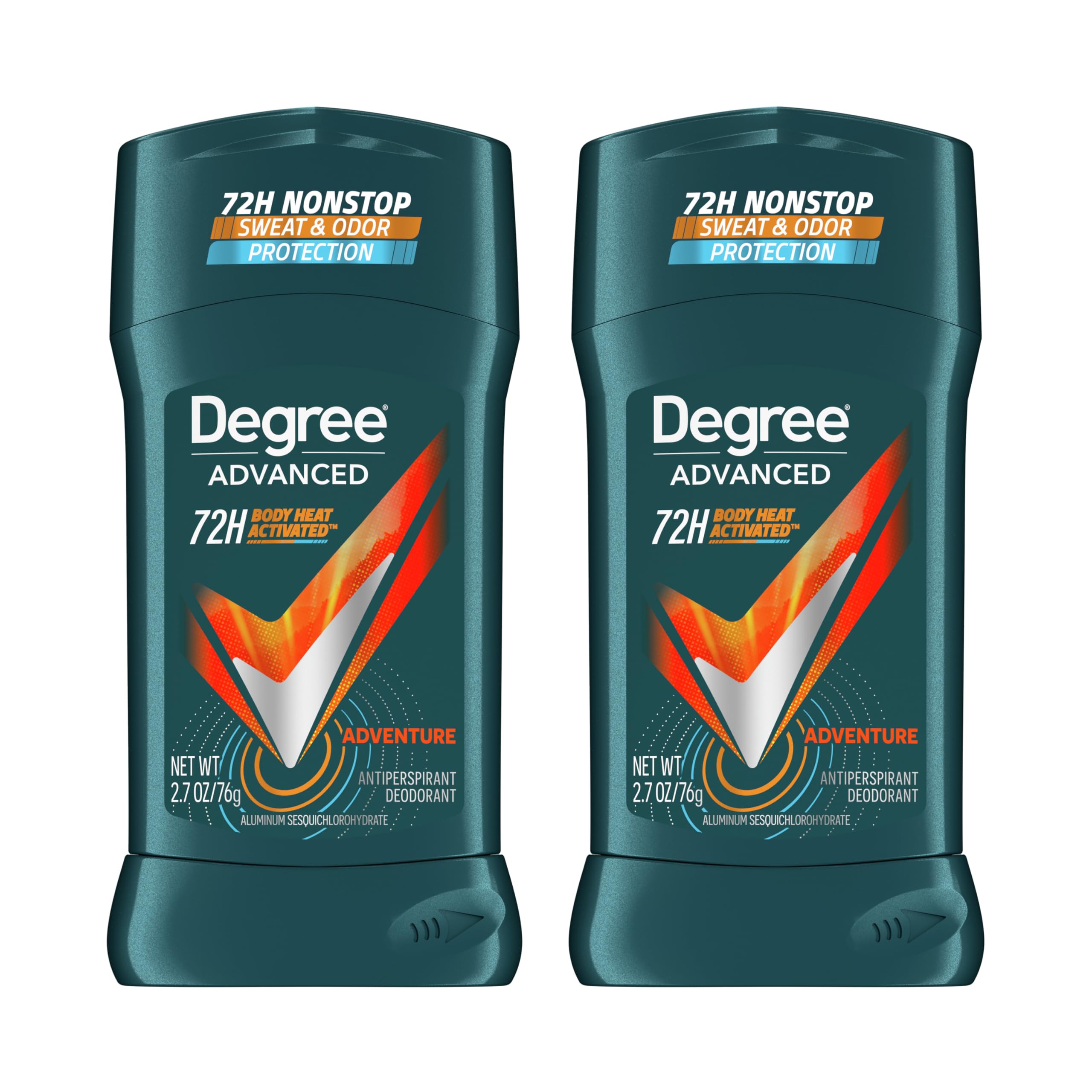 Degree Men Advanced Protection Antiperspirant, Adventure, 2.7 oz, 2-Pack | For active days, Helps stay fresh & confident, With MotionSense, Adventure scent