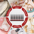 15 PCS 15ml B7000 Rhinestone Glue Clear with Precision Tip, Bedazzling Glue, Multipurpose Super Glues for Nail, Craft, Jewelry Making, Nail Art, DIY, Makeup, Shoes