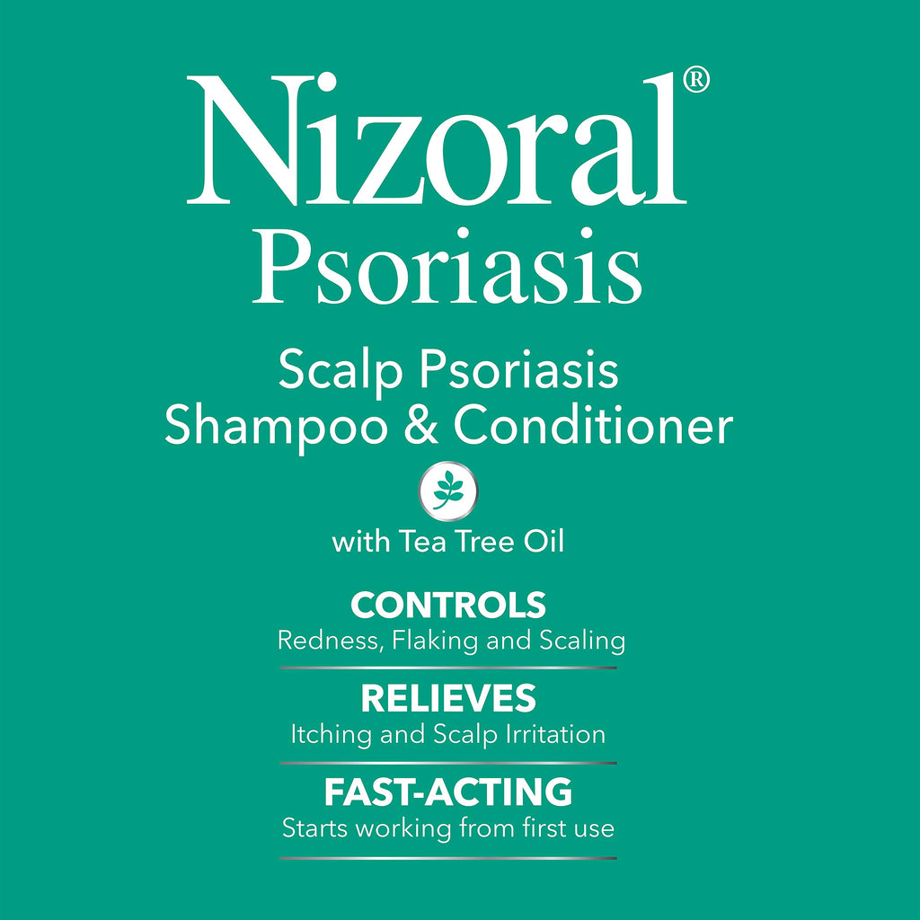 Nizoral Psoriasis Shampoo & Conditioner, 11 Oz, Gentle Scalp Treatment | Relieves Itching and Flaking, Redness and Scaling Effective Scalp Psoriasis Shampoo with Salicylic Acid and Tea Tree Oil