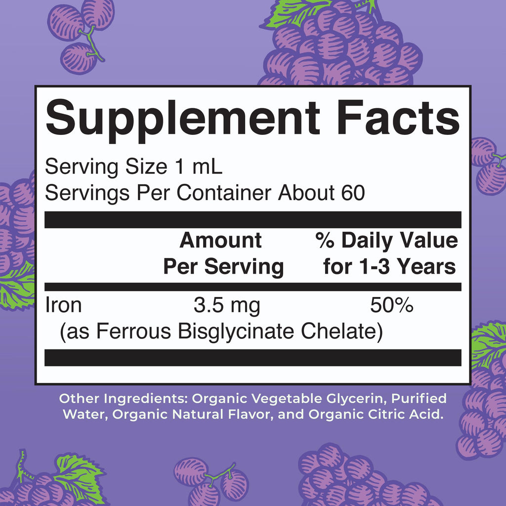 MaryRuth's Organic Toddler Liquid Iron Supplement, Sugar Free, Vegan, 2 oz | Ferrochel, Sugar Free, Vegan, Non-GMO, Gluten Free